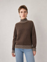 Pull laine col montant côtelé HYL18116
