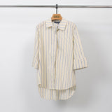 Chemise rayée coupe ample ivoire multicolore TDM50320-53