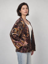 Veste kimono velours fluide à imprimé floral et animalier – KD10026-32