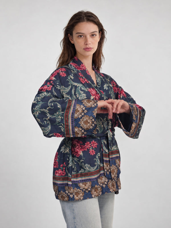 Kimono satiné floral – KD10037VS-47
