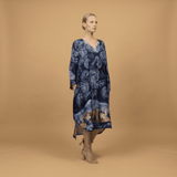 Star print satin dress KD6120VS-31