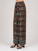 Pantalon large satiné imprimé KD6637VS-43