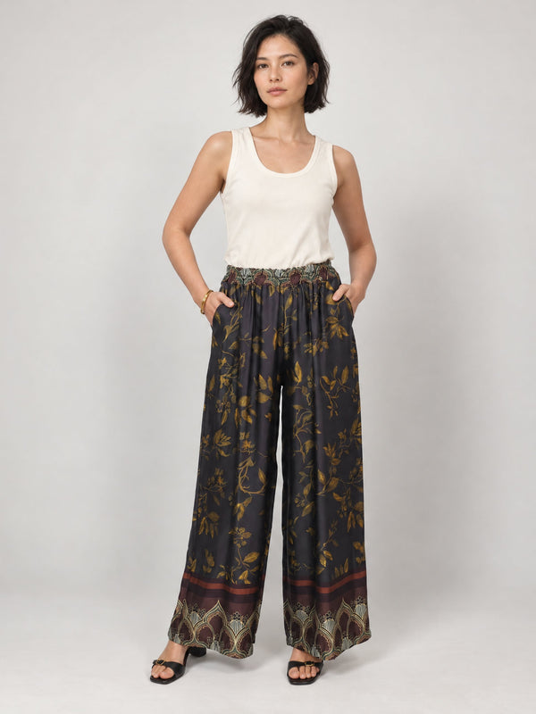 Pantalon satiné floral – KD7789VS-3