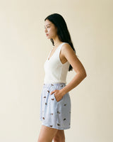 Printed satin shorts KD8320VS-4