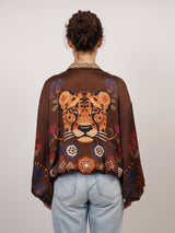 Blouson fluide imprimé animalier fleuri – KD88031VS-18H