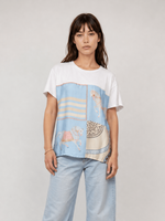 Load image into Gallery viewer, T-shirt coton à panneau foulard équestre KD8828-21