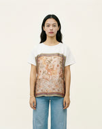 Load image into Gallery viewer, KD8828-13 Floral Scarf Print Flowy Tie T-Shirt