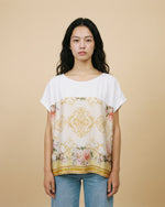 Load image into Gallery viewer, Women's Flowy Bright Baroque Floral Print T-Shirt KD8860-6