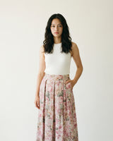 Floral print textured midi skirt KD9090TC-5