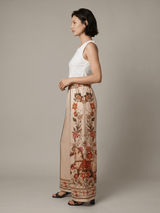 Pantalon large satiné imprimé cheval fleuri KD9099VS-21
