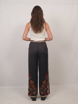 Pantalon satiné fluide à motif floral – KD9099VS-18H