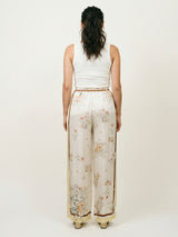 Fluid floral print satin wide-leg trousers KD9099VS-6