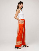 Pantalon satiné ample imprimé graphique KD9099VS-71