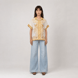 Chemise en coton imprimé à manches courtes KD9119CL-1