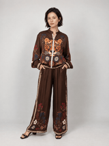 Pantalon satiné fleuri KD9099VS-18