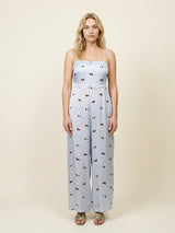 Dog Print Satin Jumpsuit KD9957VS-4