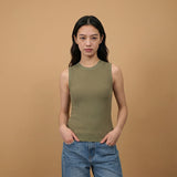 Ribbed round neck sleeveless vest SVD8073