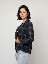 Veste en tweed à col effiloché MF55008-2