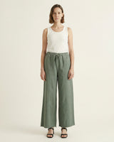 Wide-leg cotton trousers with elasticated waistband – MF56008