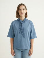 Charger l'image dans la galerie, Sweat fluide col châle dentelle MF56147