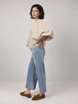 Poncho ample effet drapé à manches bouffantes – MF56746
