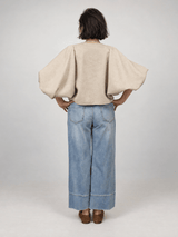 Poncho ample effet drapé à manches bouffantes – MF56746