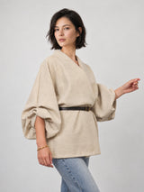 Manteau souple à manches amples et ceinture – MF56792