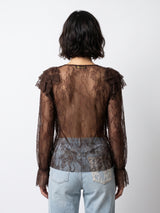 Blouse en dentelle à volants MF93710