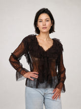 Blouse en dentelle à volants MF93710