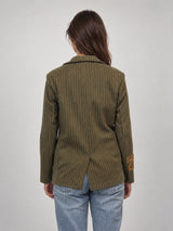 Striped Blazer with Embroidered Lettering – MJ84076