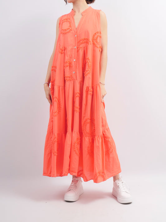 Robe Longue Sans Manche Brodée LR10636