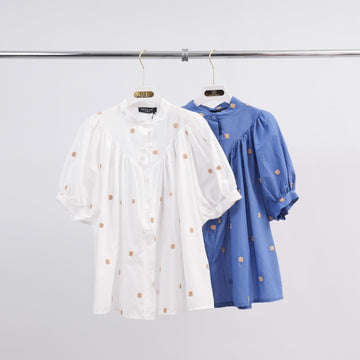 Chemise brodée manche courte 76221-CO