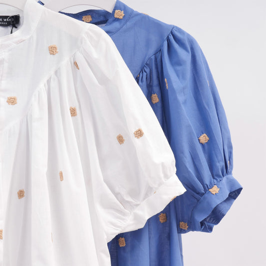 Chemise brodée manche courte 76221-CO