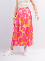 Satin Viscose Patterned Skirt TDM31919-14