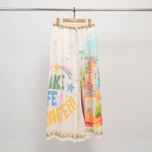 Pantalon large imprimé YPT80222