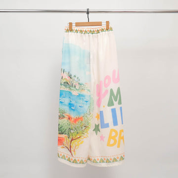 Pantalon large imprimé YPT80222