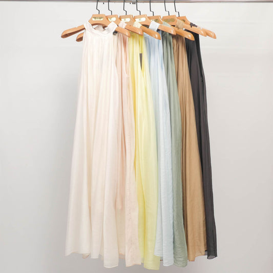 Robe longue dos noué en lyocell blanc – DB14300