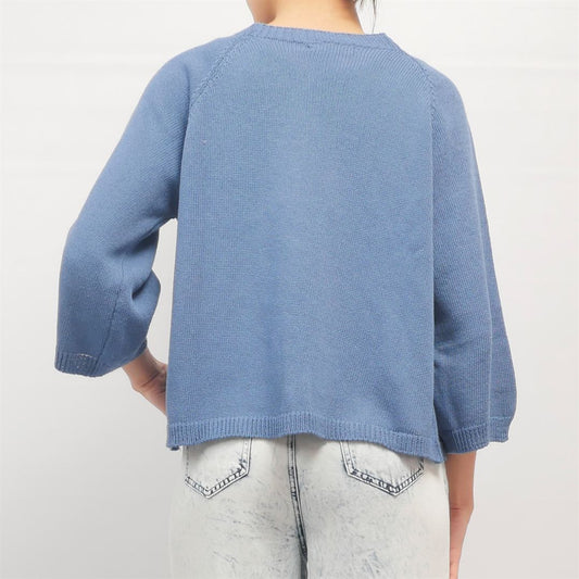 Cardigan maille manches 3/4 en coton – DS25135