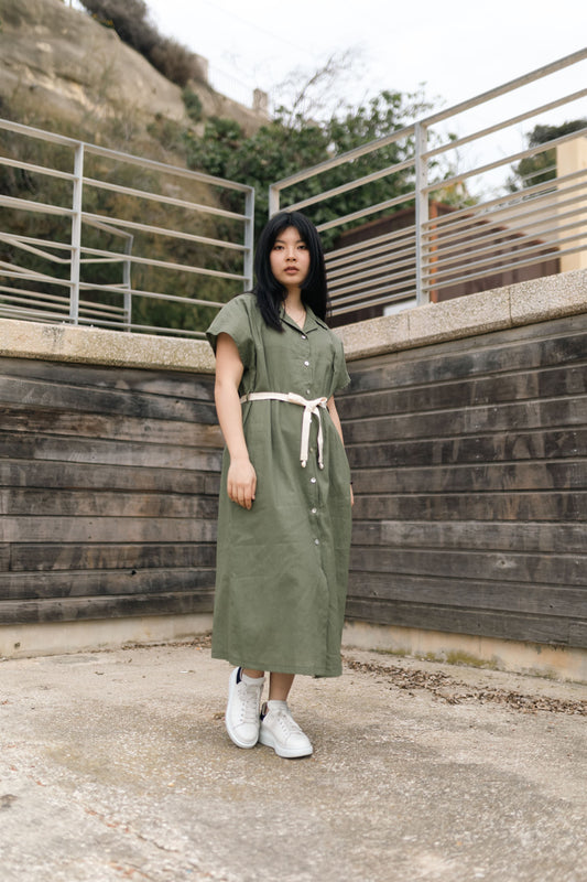 Robe chemise ceinturée BCG02631