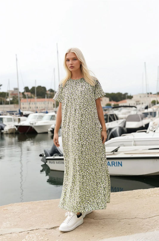 Robe longue imprimé léopard  TDM20524-2