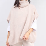 Poncho col roulé en maille douce oversize MCL23100