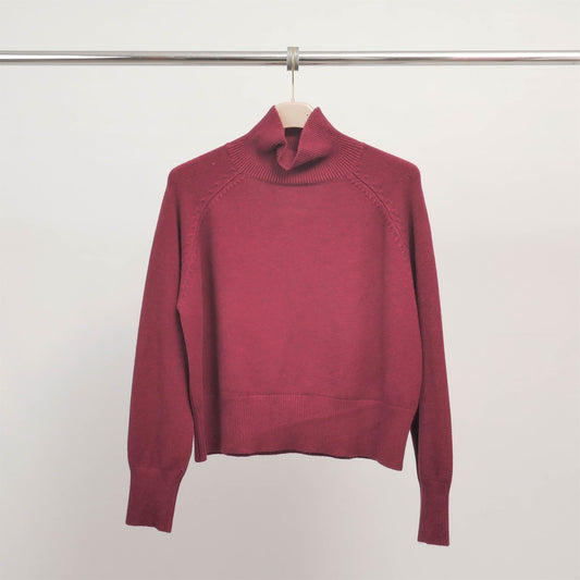 Pull col montant en maille fine manches longues DSY9300