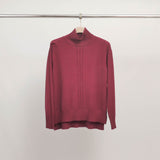 Straight-cut cable-knit turtleneck sweater DSY9548