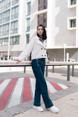 Veste courte croisée à col tailleur HY30760