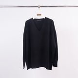 Pull col V ample en maille douce YF56002