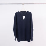 Pull col V ample en maille douce YF56002