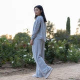 Wide-leg soft knit trousers with patch pockets YF570188