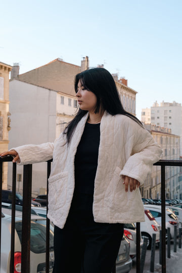 Veste matelassée coton col châle KD9166-3