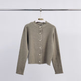 Veste cardigan col rond à boutons perles HY86060
