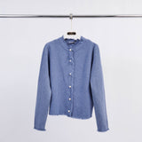 Veste cardigan col rond à boutons perles HY86060